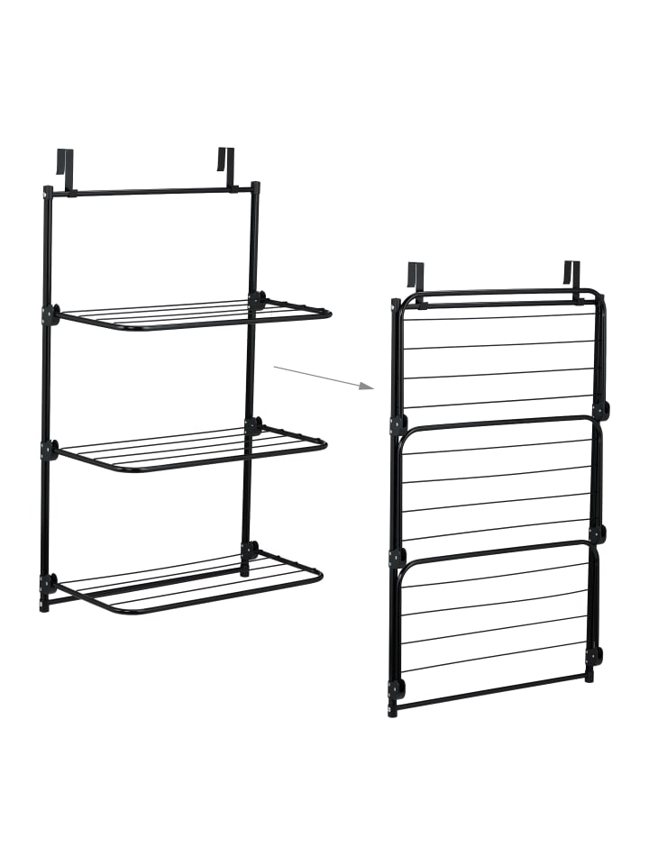 relaxdays Wäscheständer in Schwarz - (B)58 x (H)95 x (T)31 cm günstig kaufen onesize