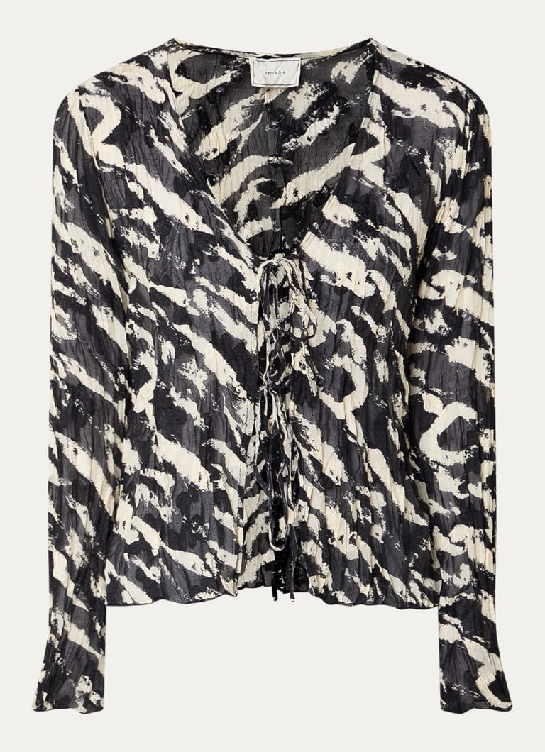 Neo Noir Indy semi-transparent blouse with zebra print