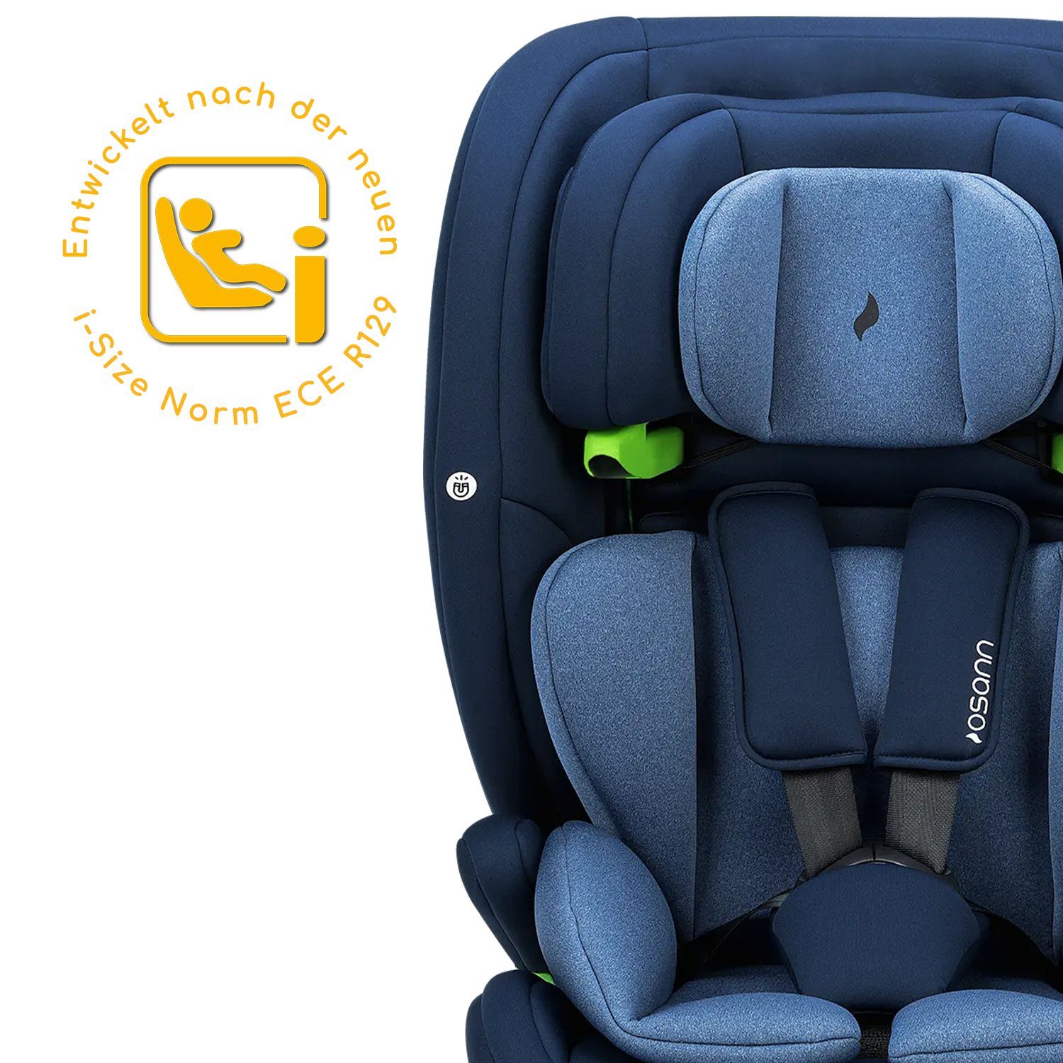 Osann Autokindersitz Flux Plus i-Size, ab: 15 Monate, bis: 12 Jahre, Kindersitz ohne Isofix für Kinder von 76-150 cm