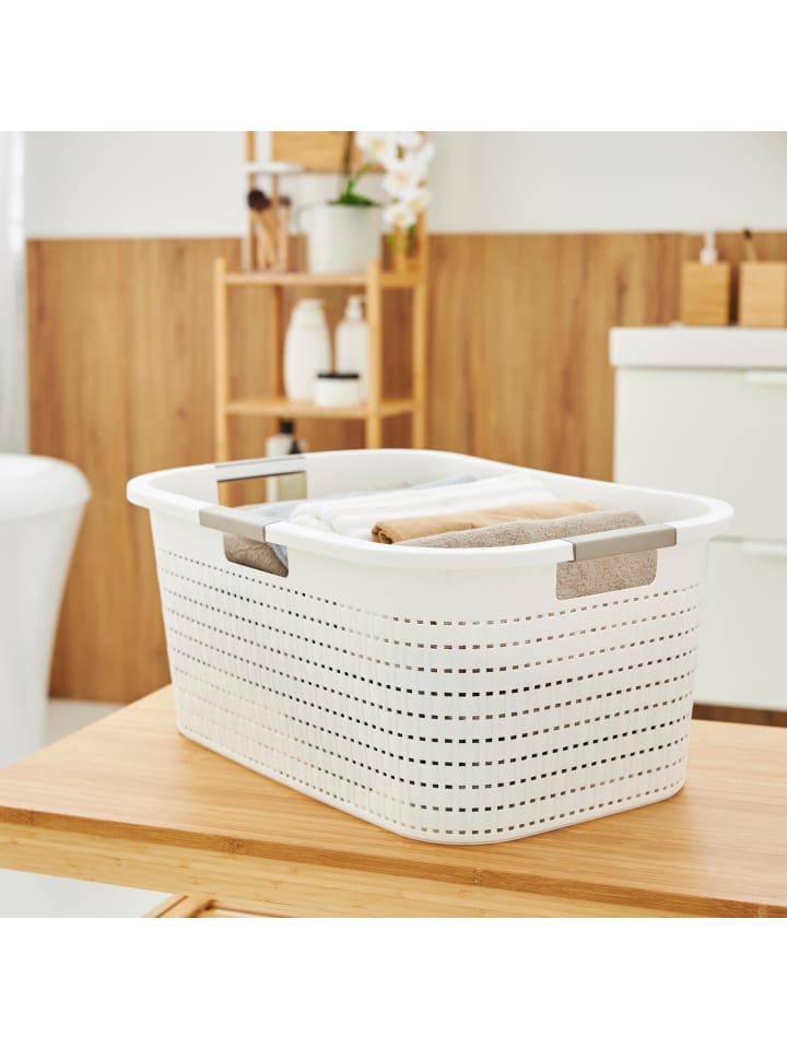 Rotho Country Wäscheset 2tlg. 55l, 40l, Kunststoff (PP) BPA-frei in Weiß günstig kaufen onesize
