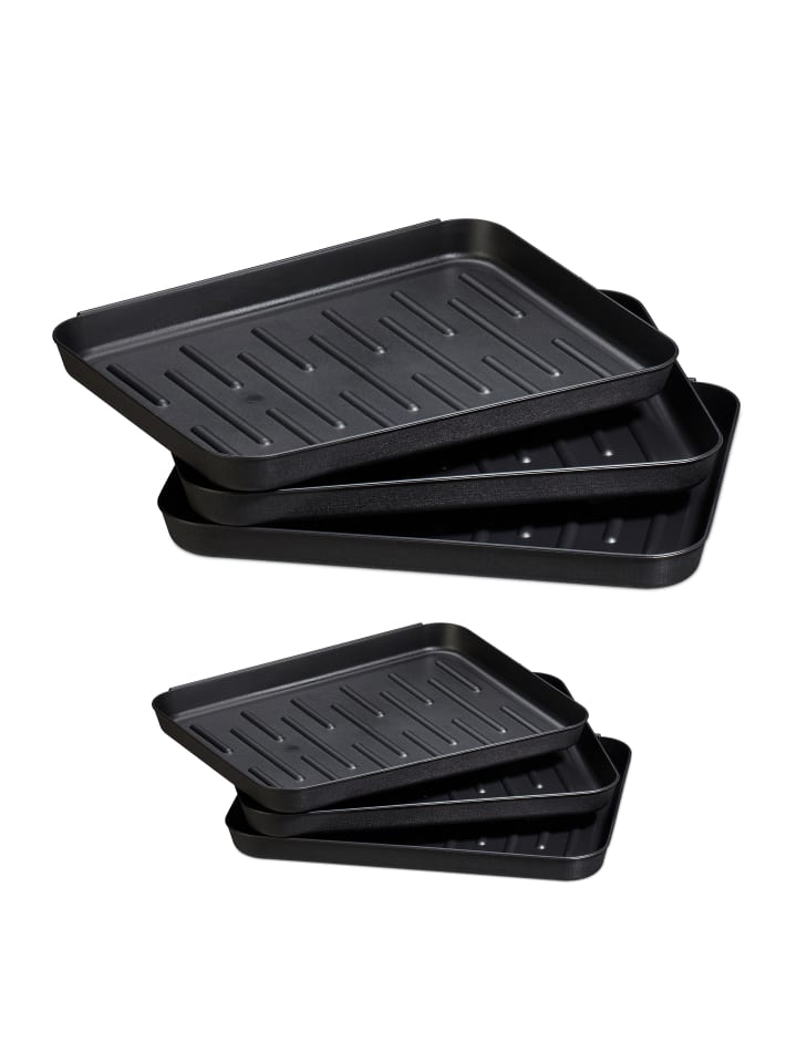 relaxdays 6x Schuhabtropfschale in Schwarz - (B)35 x (H)3 x (T)27 cm günstig kaufen onesize