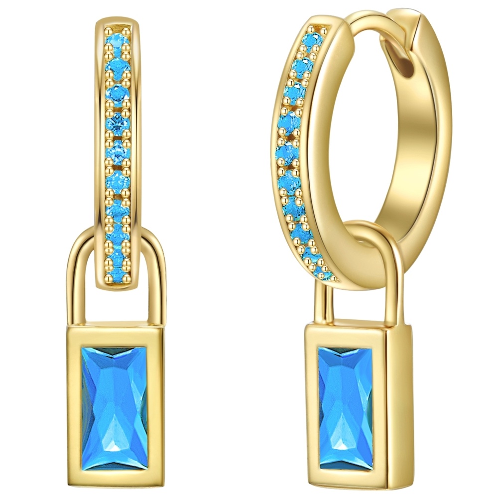 Glanzstücke München Créoles en argent Argent sterling Oxyde de zirconium (CZ) en Or jaune Boucles d'oreilles