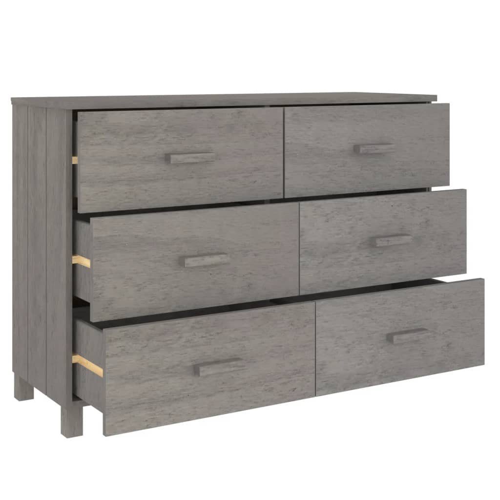 vidaXL Sideboard Sideboard HAMAR Hellgrau 113x40x80 cm Massivholz Kiefer (1 St)