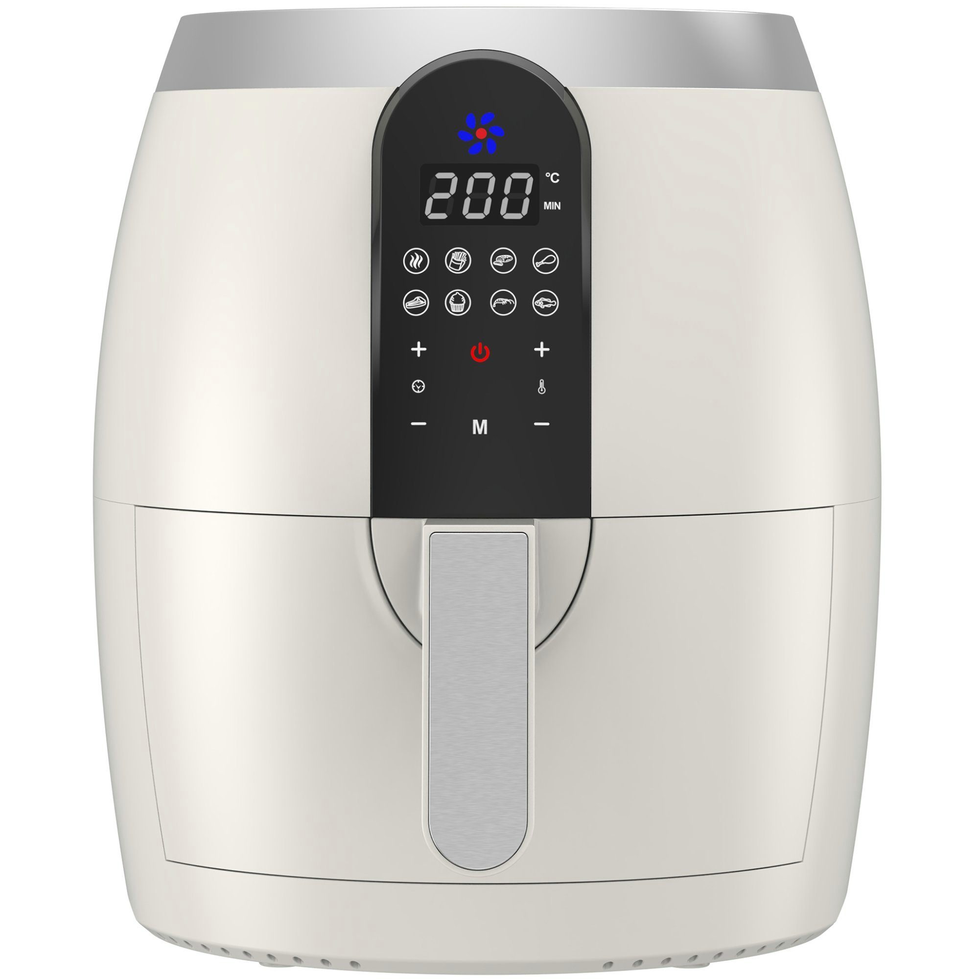 TurboTronic by Z-Line Heißluftfritteuse 3,5 Liter, 7 Programme, Fritteuse Fettfrei ohne Öl, 50°C 200°C Power, 1200 W, Camping Retro digital Airfryer AF10D