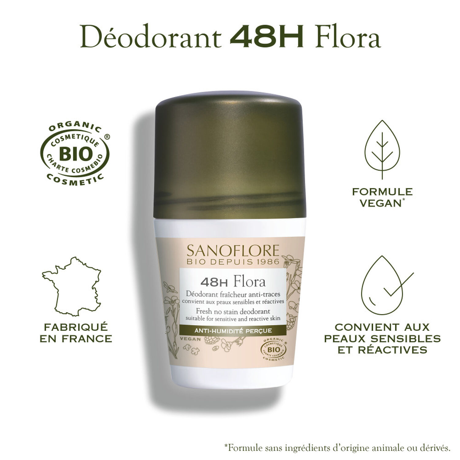 Sanoflore 48H Flora Déodorant Roll-On Bio 2x50 ml
