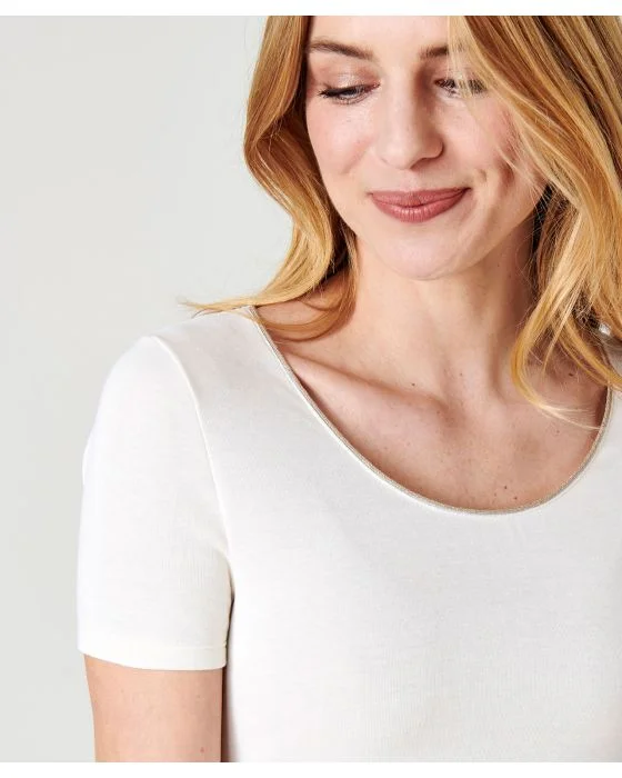 Tee-shirt manches courtes Thermolactyl Sensitive, biais fils brillants