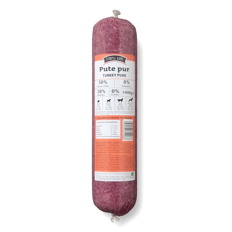 Simple BARF BARF/ Frostfutter Simple BARF Pute pur 8x1 kg