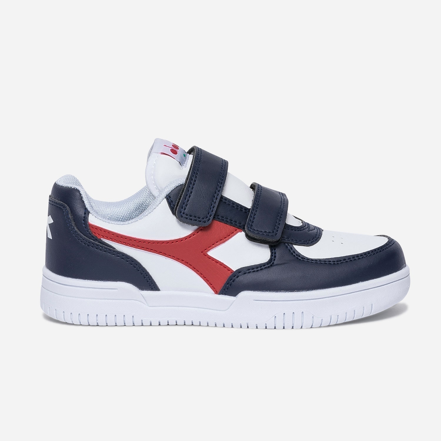 Tennis DIADORA blanche, marine et rouge à scratchs