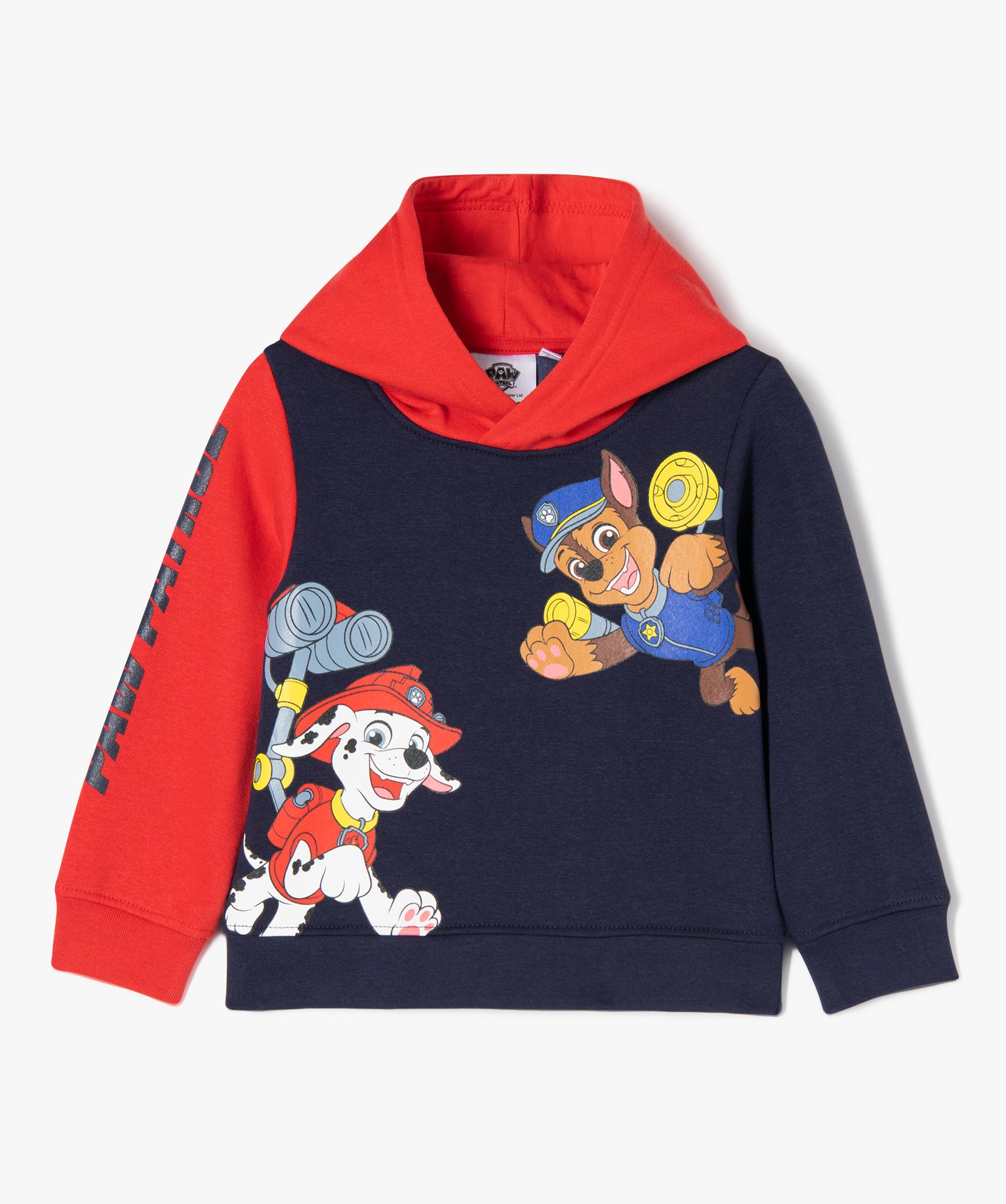 Sweat à capuche bicolore Garçon avec motifs - Pat Patrouille bleu | GEMO