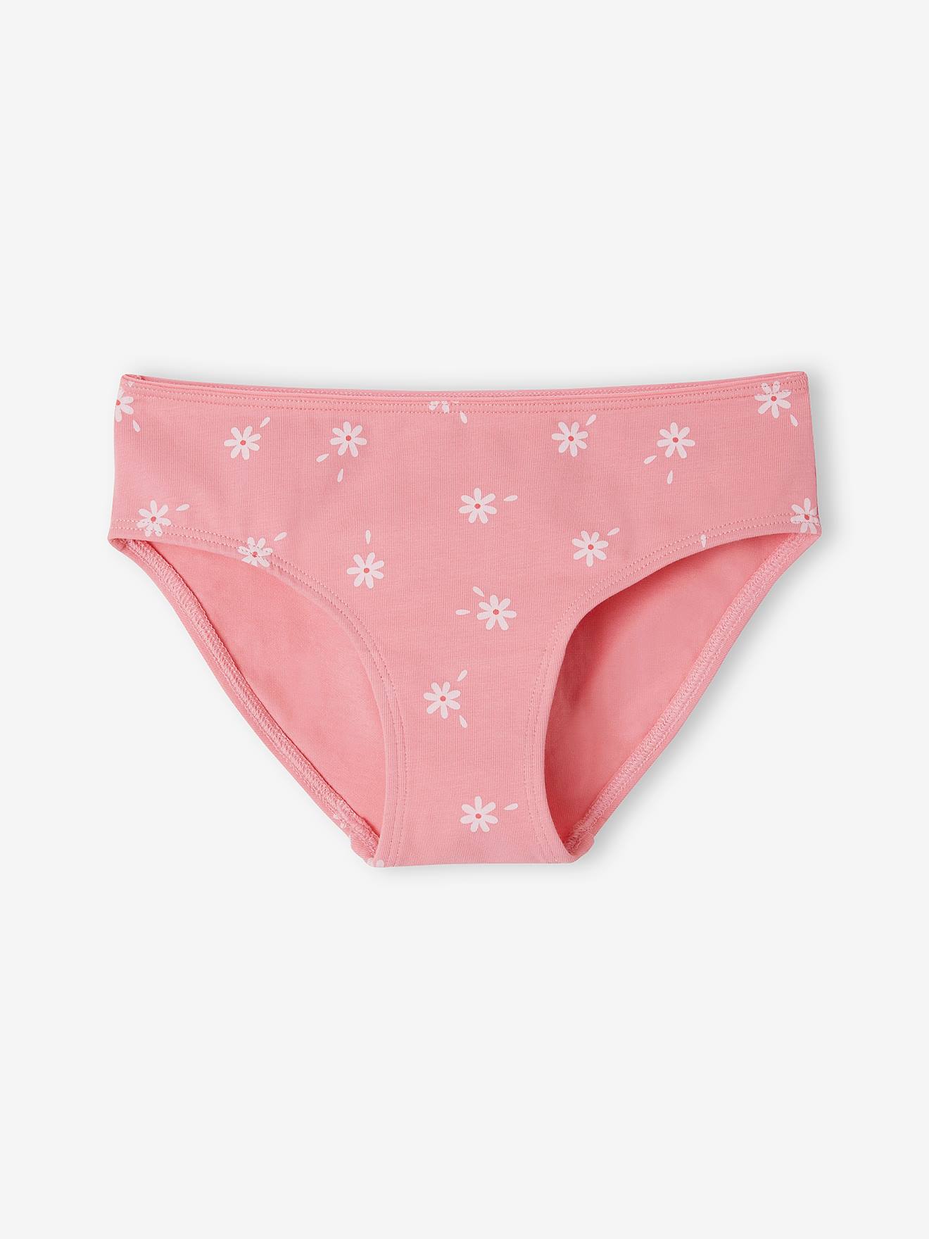 Lot de 5 culottes fille marguerites gris chiné