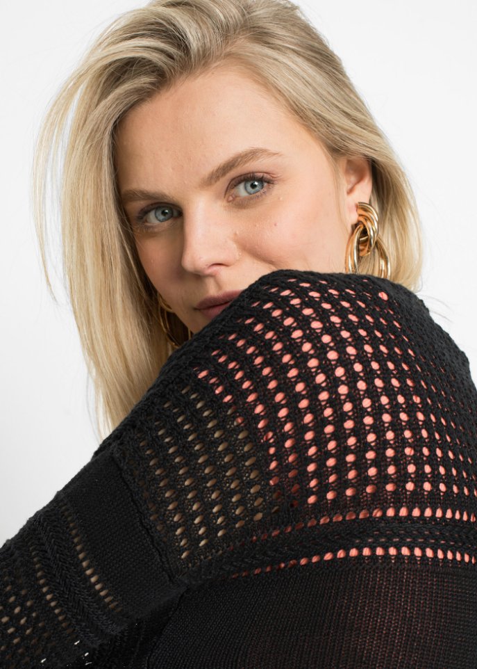 Cardigan mit Ajourmuster