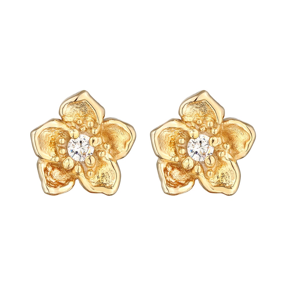 Elli Elli Boucles d'Oreilles Femmes Clous d'oreilles fleur avec zircon en argent sterl Boucles d'oreilles