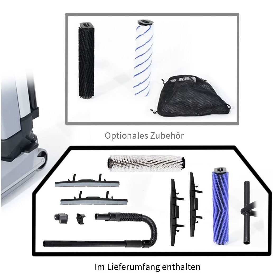 Nilfisk Hartbodenreiniger 107408103 SC 100 E, 800 W, Scheuersaugmaschine, Ein- oder Zweihand-Bedienung, Schmutzwassertank