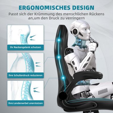 Aiidoits Gaming-Stuhl Bürostuhl, Gaming Stuhl, Chefsessel Gaming Sessel Computerstuhl (Packung), 90° klappbare Armlehne