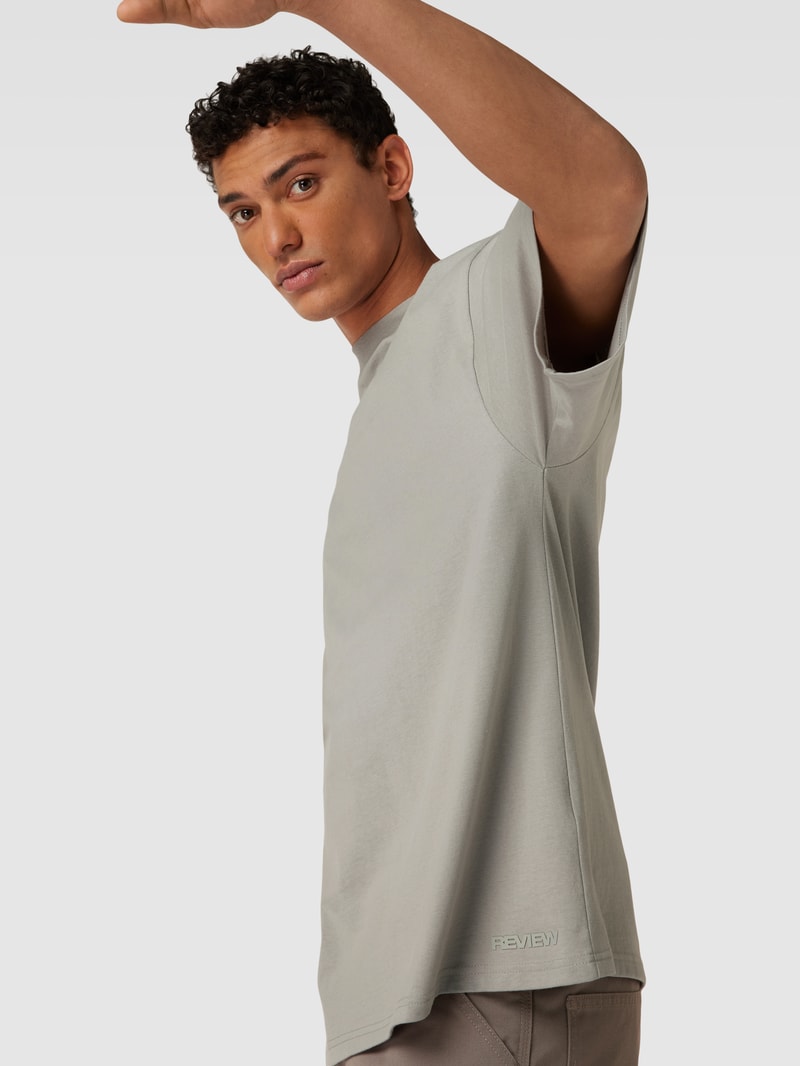 Oversized T-Shirt mit überschnittenen Ärmeln in mittelgrau