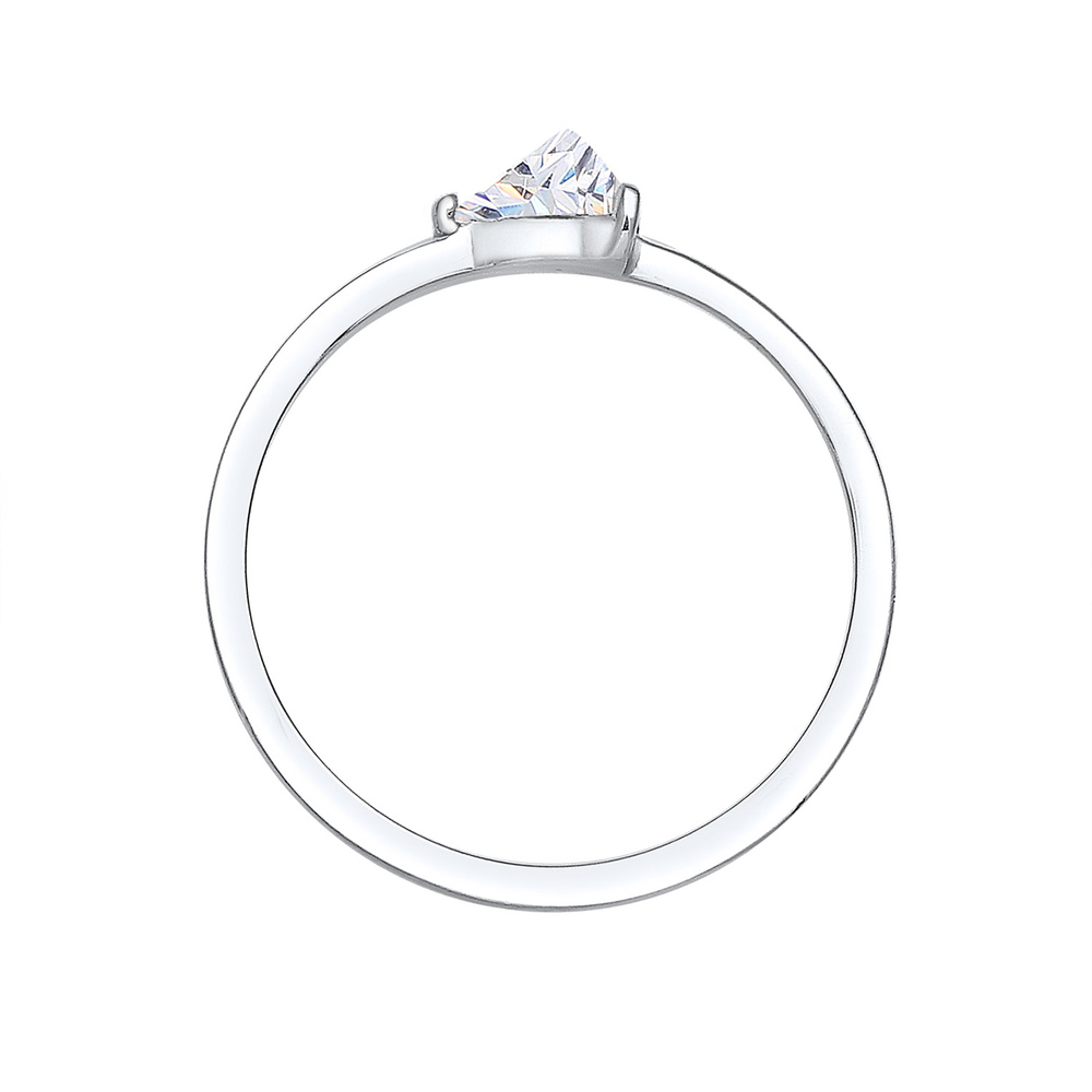 Elli Elli Bague Femme Tendance du Motif du Triangle avec Zircone en Argent Sterling 92 Bague