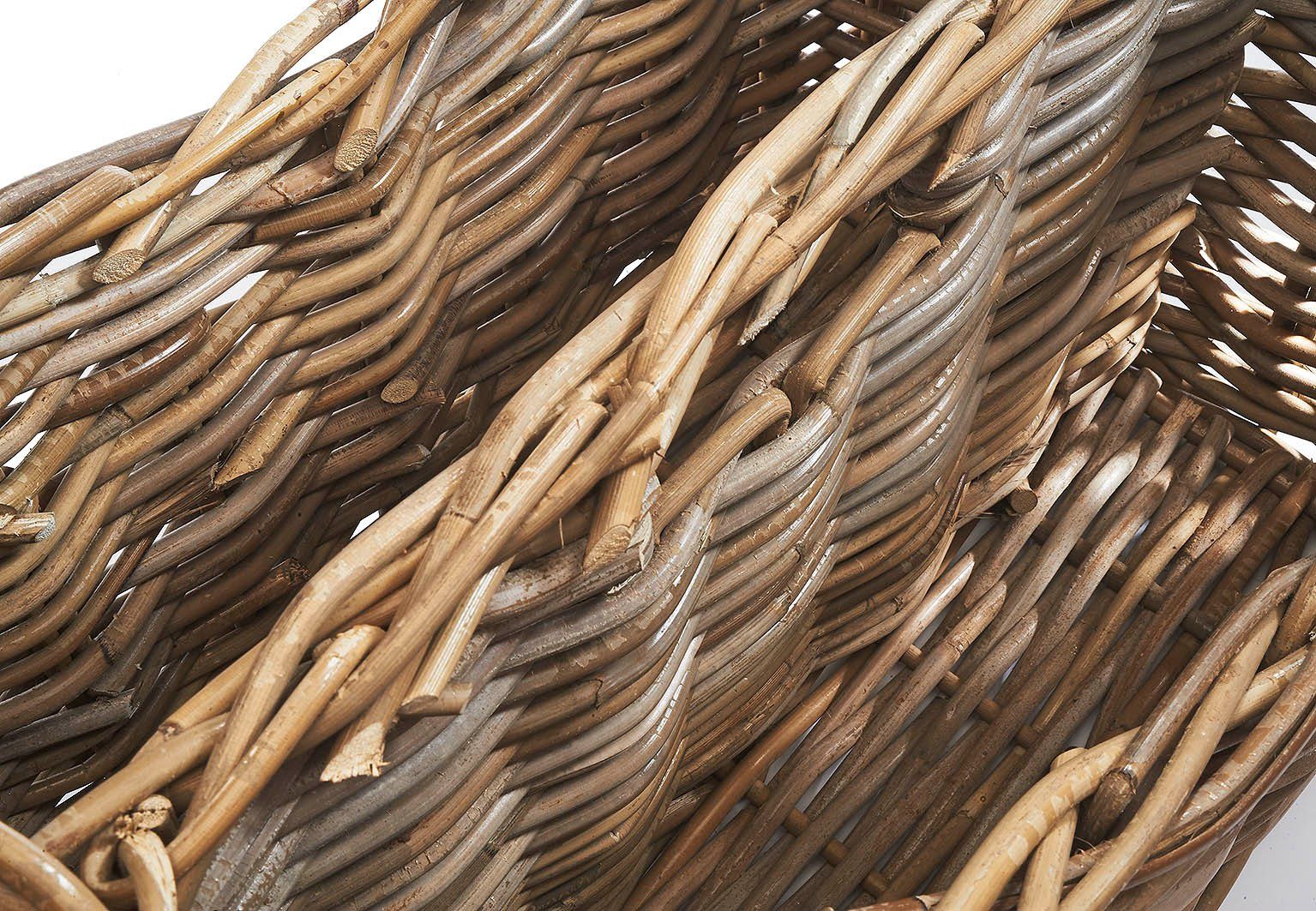 Kobolo Zeitungsständer Magazinsammler aus Rattan - kubu grey - 2 Fächer