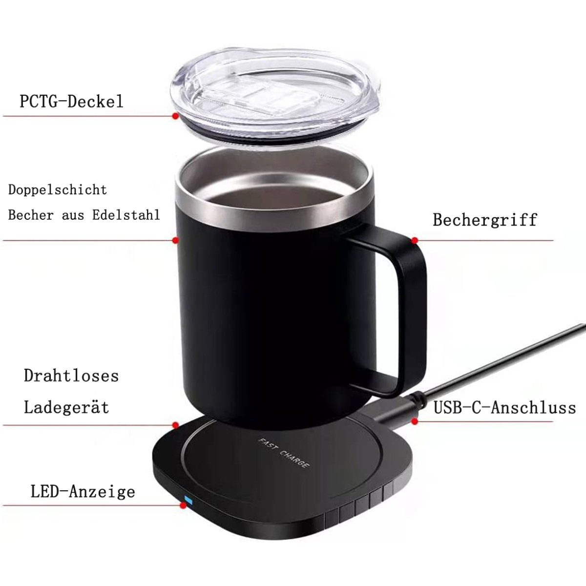 JedBesetzt Tassenwärmer Elektrischer Kaffeewärmer,Smart Schreibtisch Kaffeewärmer,büro gadgets