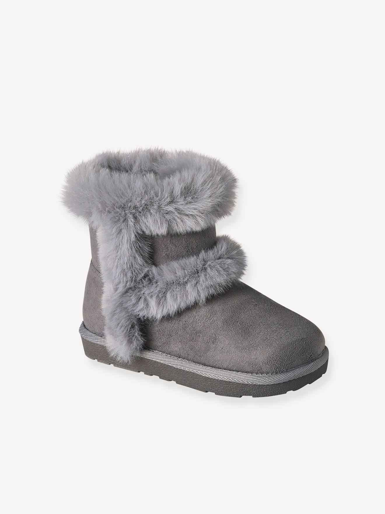 Vertbaudet Warme Mädchen Regen-Boots - grau