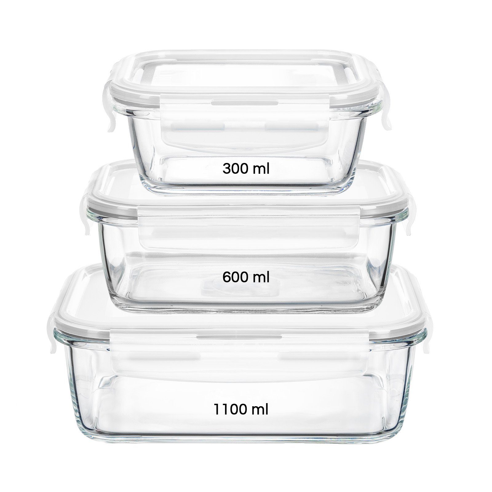 Konzept 11 Frischhaltedose Frischhalterdose aus Glas Set 2 Stk., (Set), stapelbar
