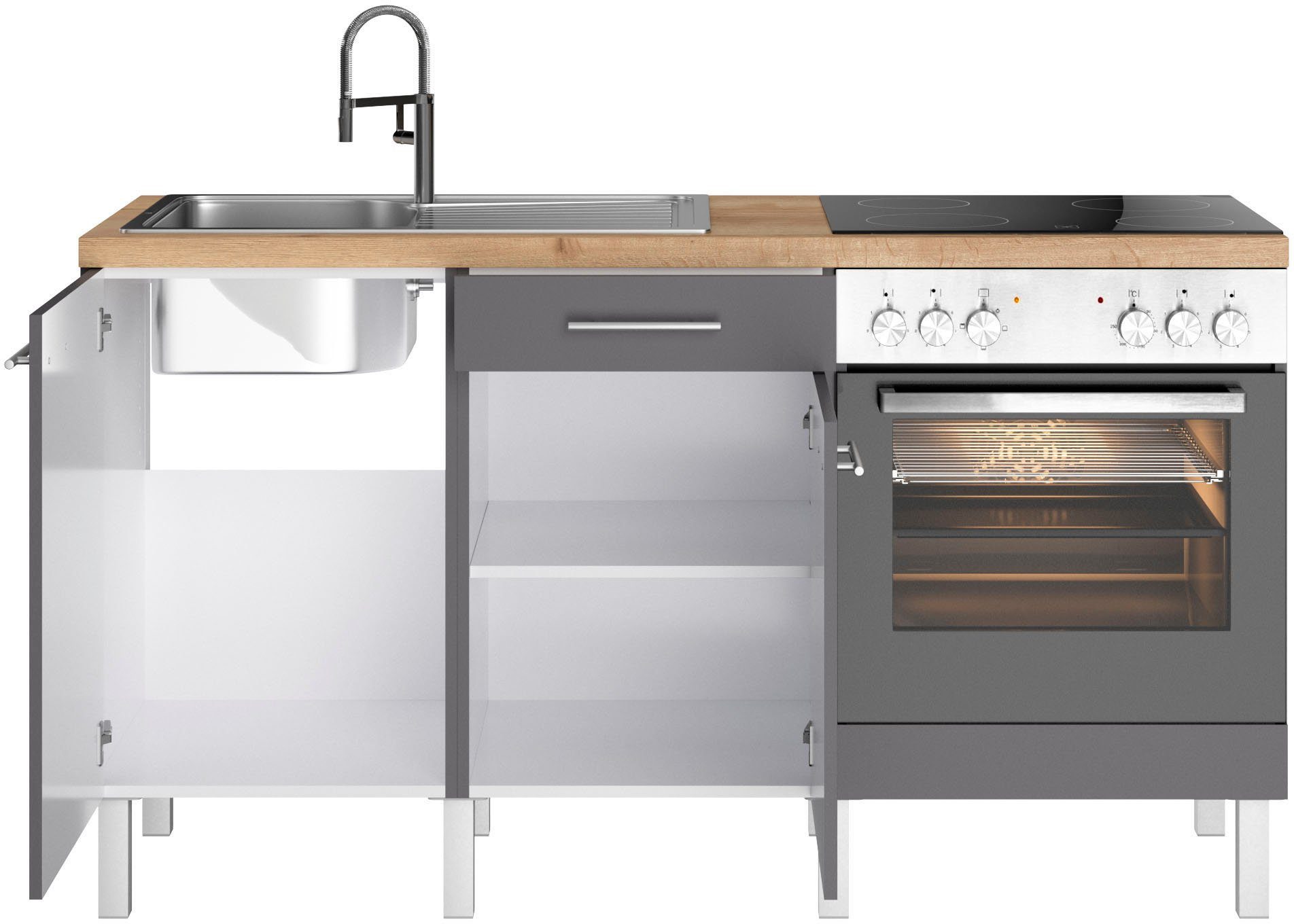 OPTIFIT Küche Lilly, Breite 160 cm, wahlweise mit E-Geräten