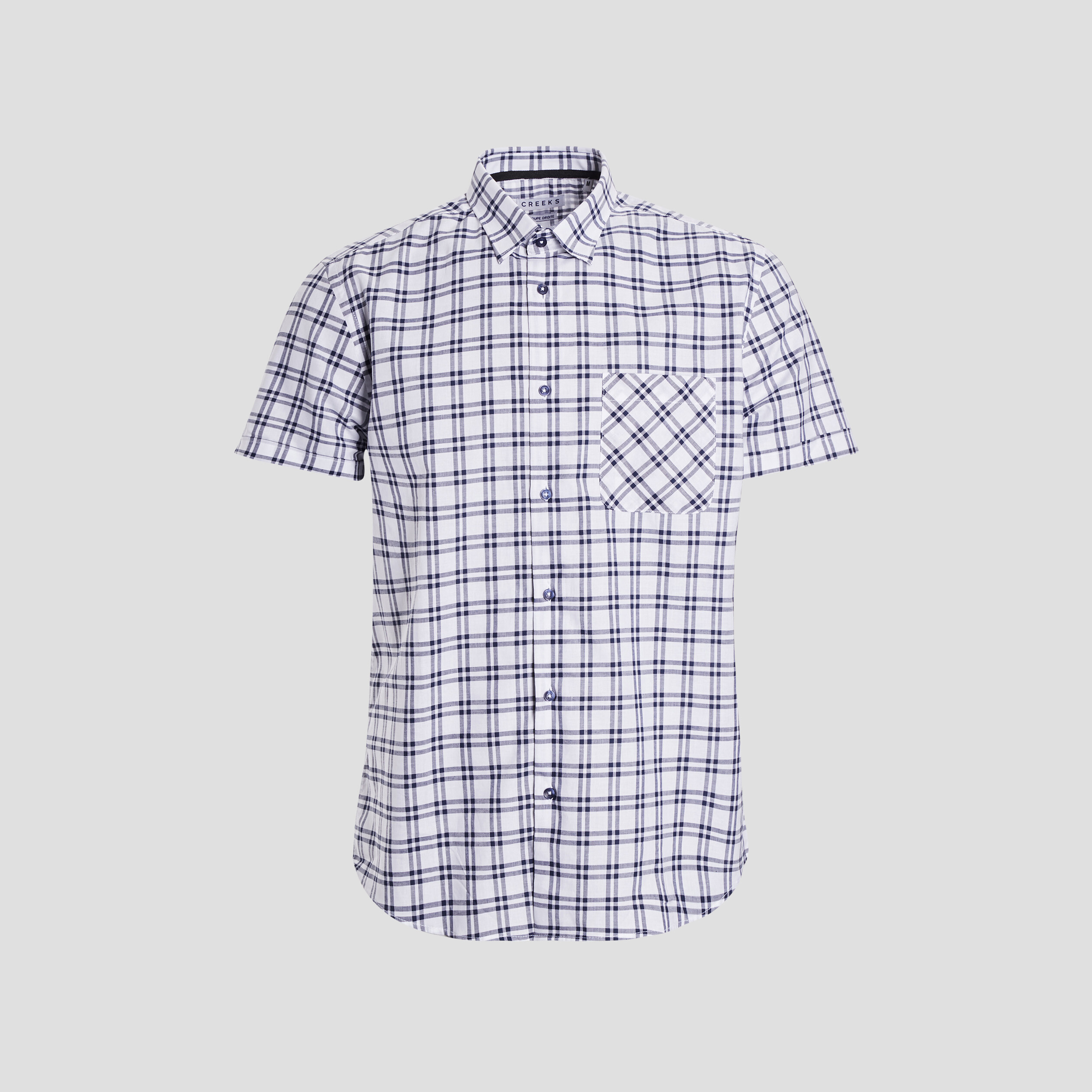 Chemise manches courtes Creeks blanc homme | La Halle