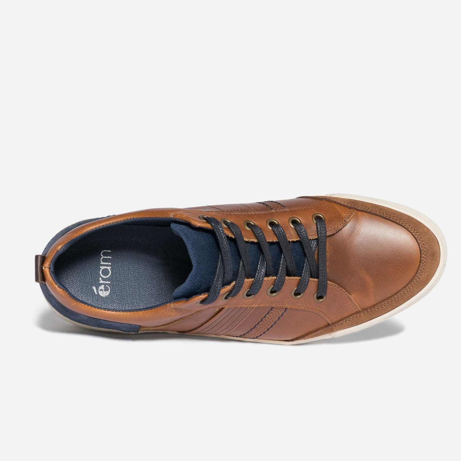 Basket cognac en cuir