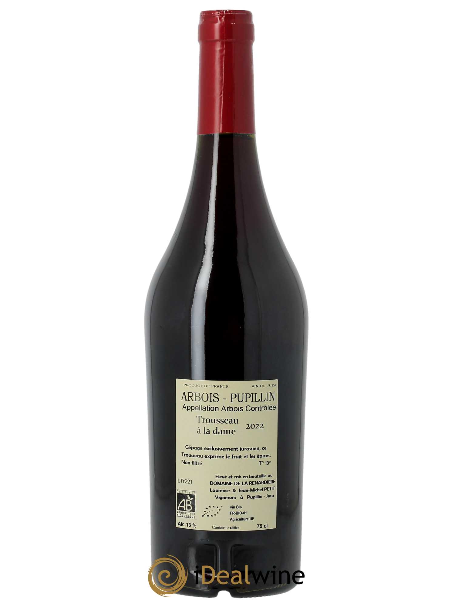 Arbois Trousseau Domaine de la Renardière  2022 - Lot de 1 Bouteille