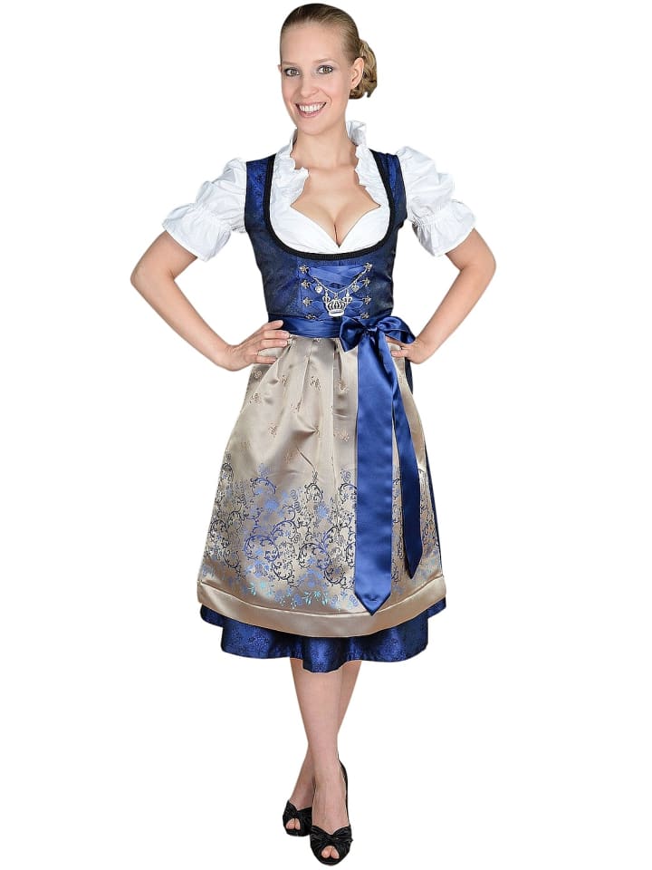 Edelnice Midi Dirndl 2-teilig in blau, gold günstig kaufen