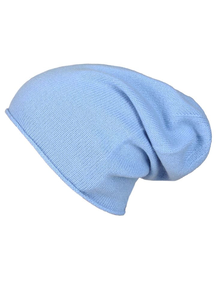 Zwillingsherz Kaschmir-Beanie in Hellblau günstig kaufen onesize