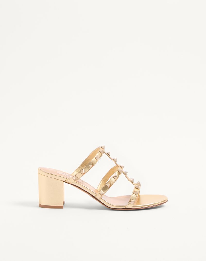 Slide Rockstud Sandal i lamineret nappa 60mm