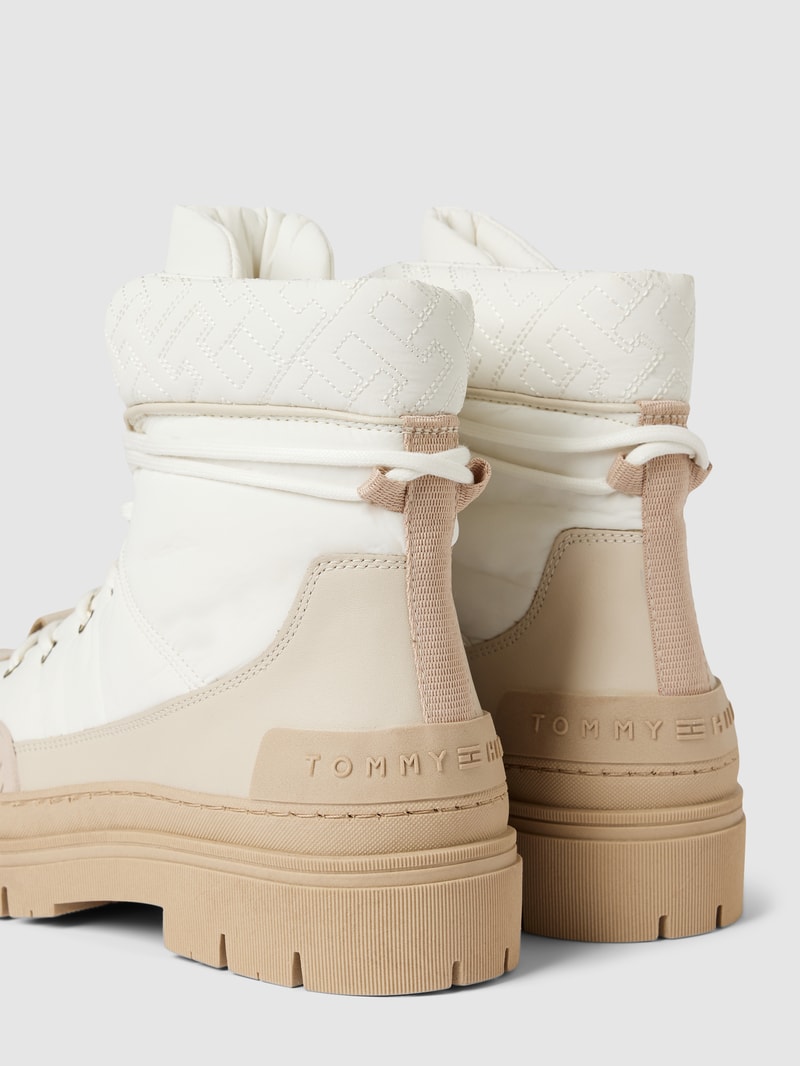 Boots mit Label-Details Modell 'MONOGRAM' in weiß