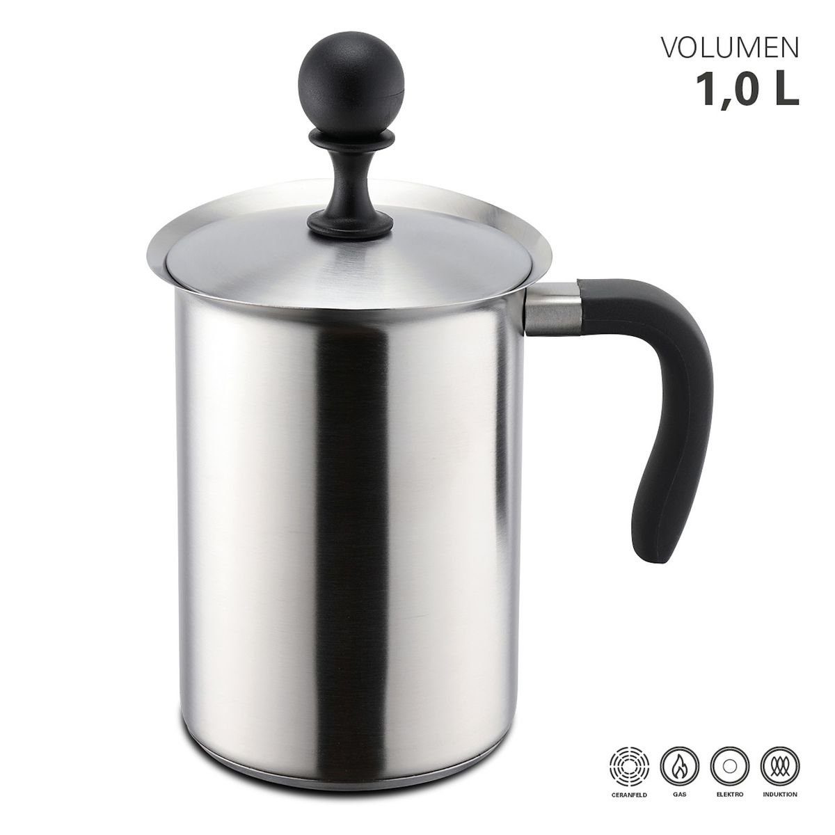 Gravidus Milchaufschäumer Edelstahl Milchaufschäumer 1000ml
