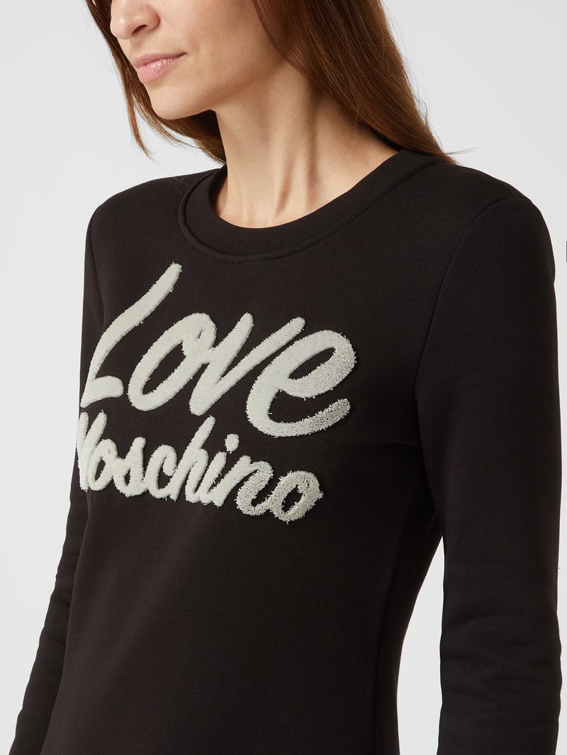 Sweatkleid mit Logo in schwarz