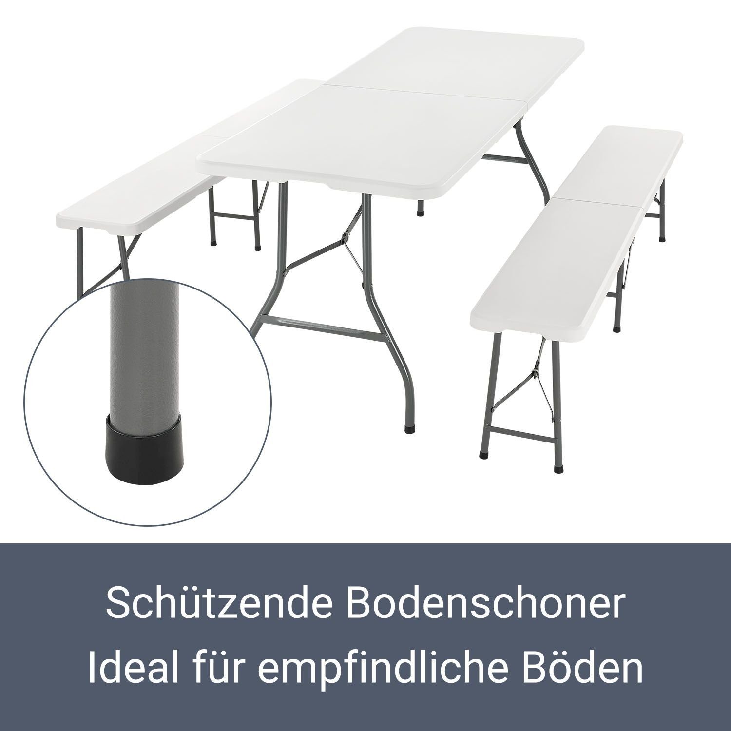 Juskys Bierzeltgarnitur Bayreuth, (3-tlg), pflegeleicht, ideal im Garten oder beim Camping