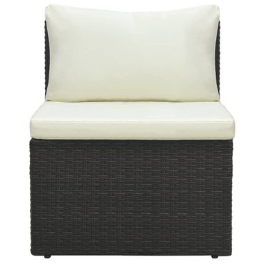 vidaXL Loungesofa 4-tlg. Garten-Lounge-Set mit Auflagen Poly Rattan Braun, 1 Teile