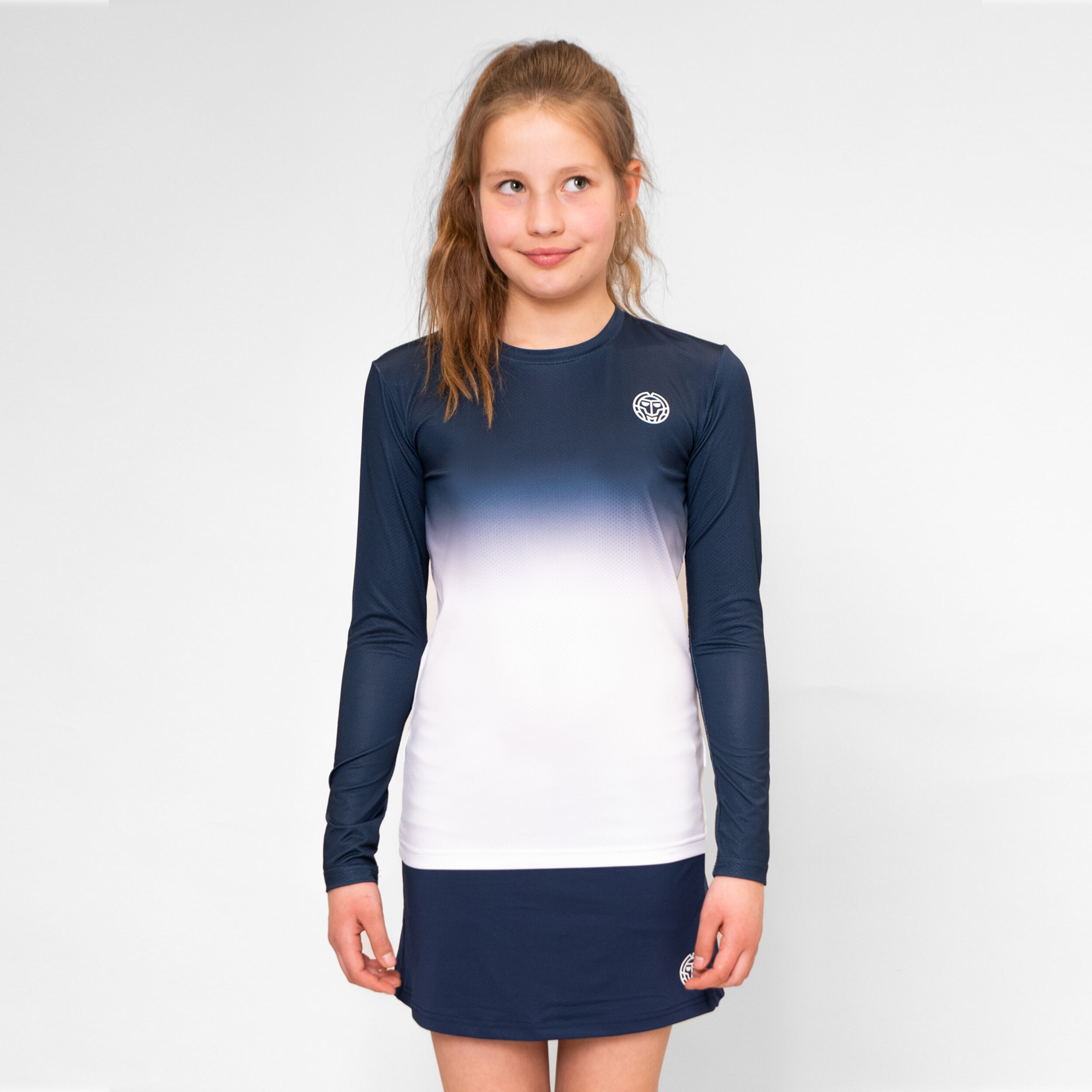 Crew Gradiant Longsleeve Mädchen - Dunkelblau, Weiß