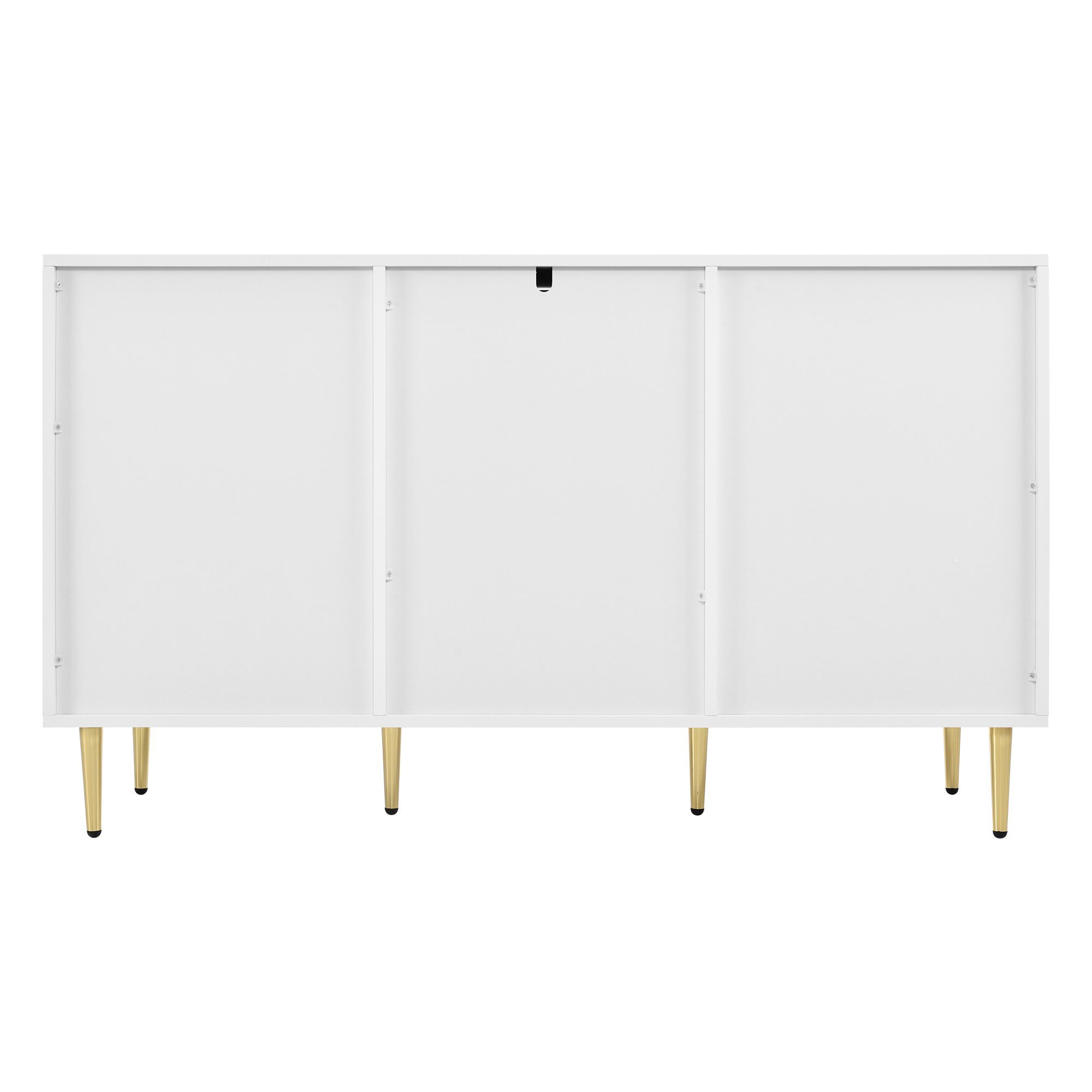 Fangqi Anrichte 127*45*75 modernes Sideboard,drei Türen mit sechs Fächern,Schließfach (set, Aufbewahrungsschrank mit vergoldeten Beinen und Griffen, lackiert, abgerundete Ecken, geeignet für Schlafzimmer, Wohnzimmer und Badezimmer, Büros, Multifunkti