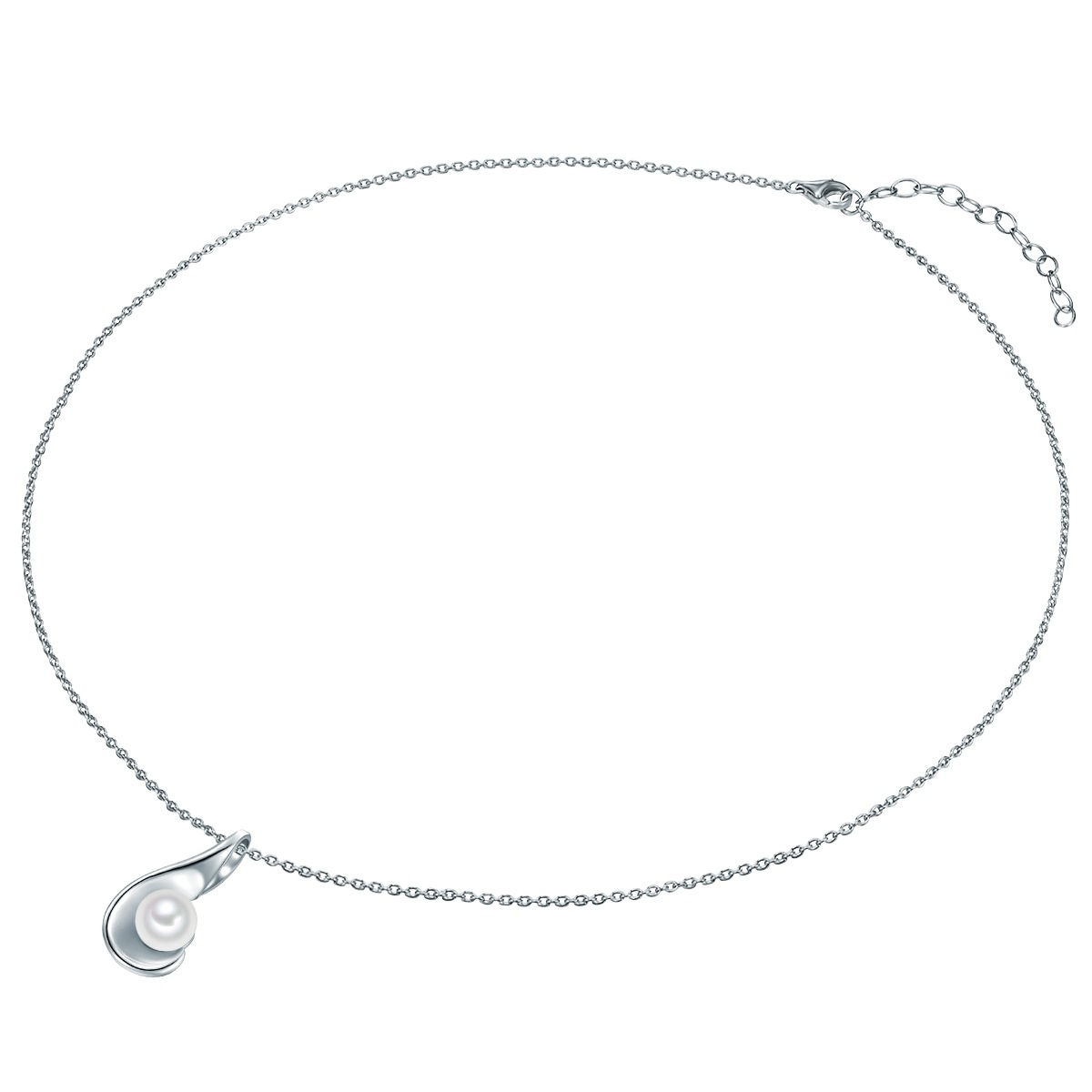 Halskette Sterling Silber Süßwasser-Zuchtperle in Silber