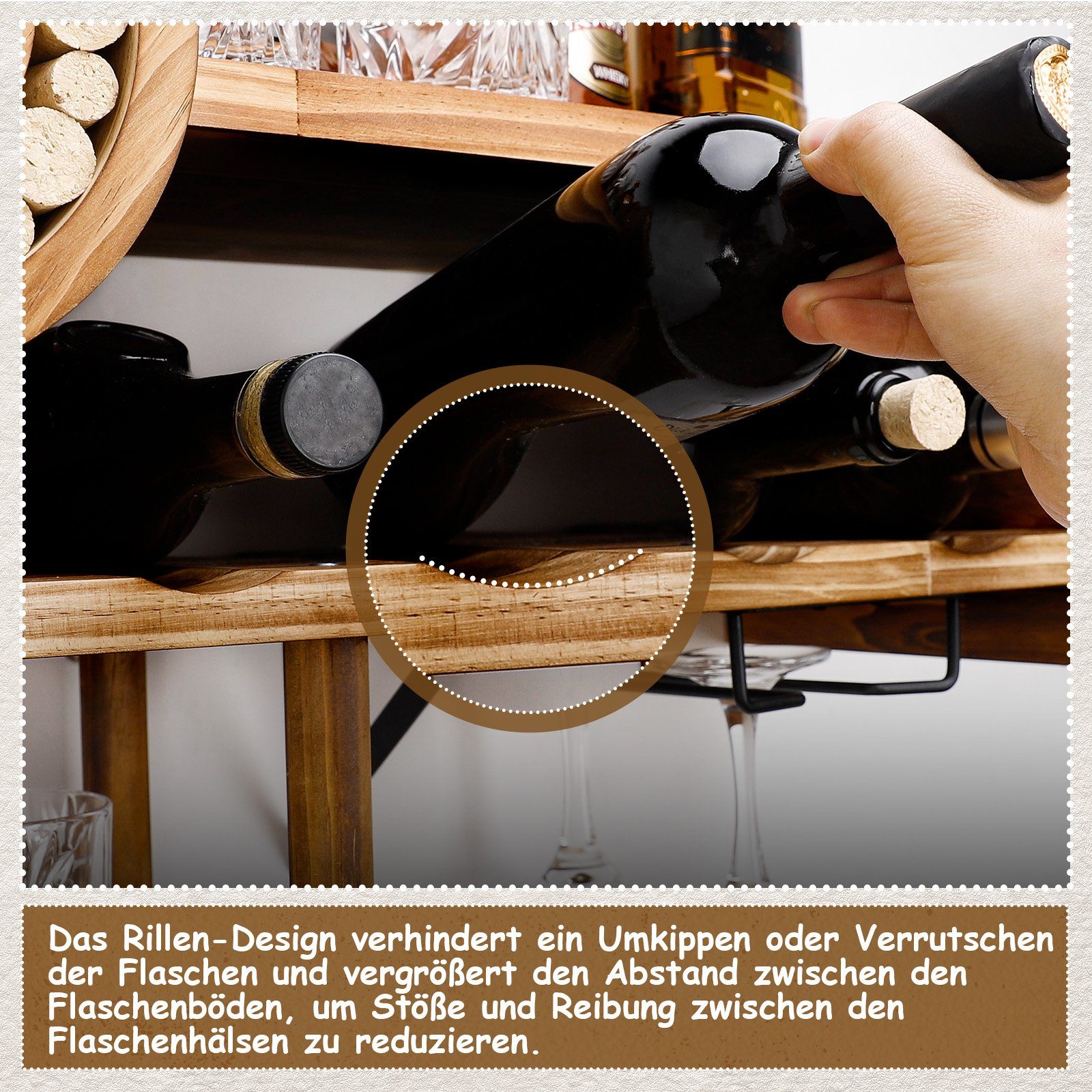 Yorbay Weinregal Weinregal aus Holz, Wandbar mit Korkhalter, Flugzeug-förmig, Holzregal für Weingläser, Whiskygläser, Wandmontage Wand Flaschenhalter Vintage Stil für Hausbar