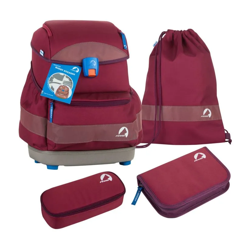 finkid BUDDY EKO SPORT 4tlg. Schulranzenset - wild berry\/purple