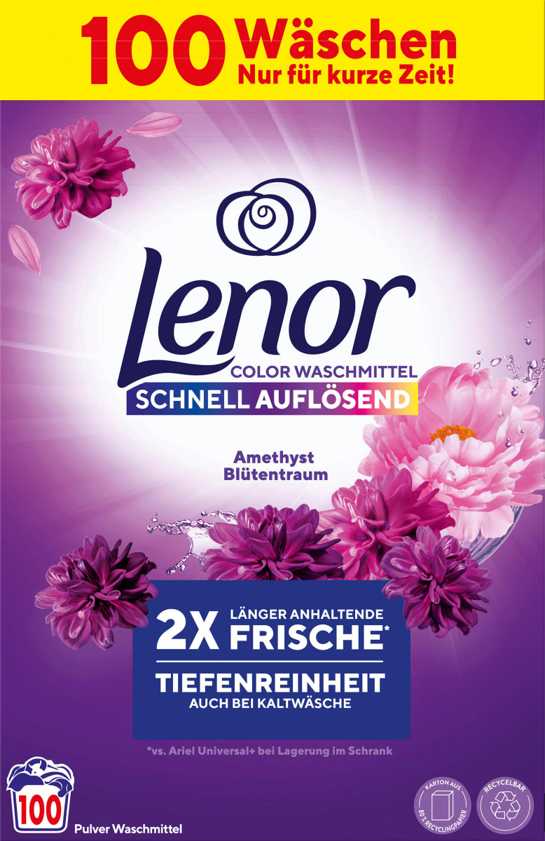 Vollwaschmittel Pulver Amethyst Blütentraum, 100 Wl