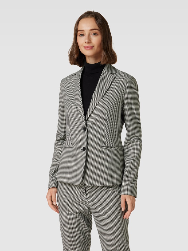 Blazer mit Hahnentrittmuster in schwarz