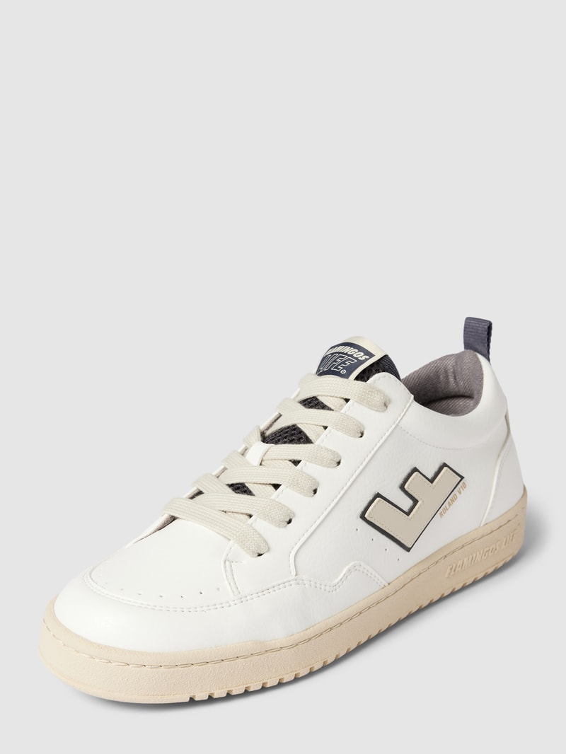 Sneaker mit Label-Details Modell 'Roland' in offwhite