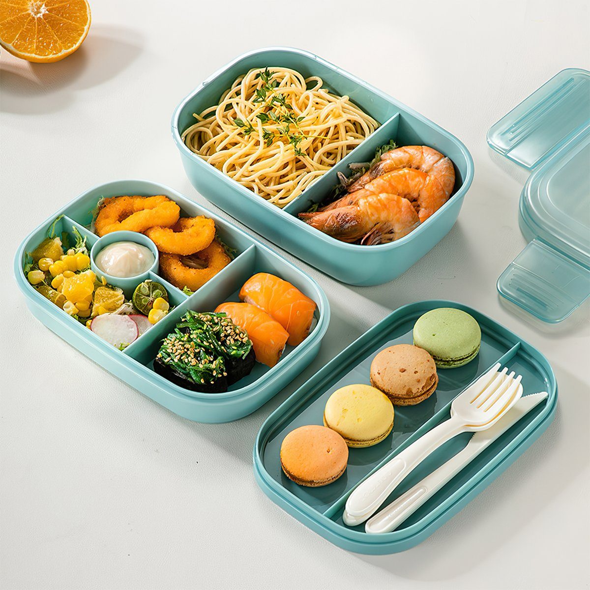 Welikera Frischhaltedose 1900 ml dreischichtige Lunchbox, Sicher und Geruchlos, Blau