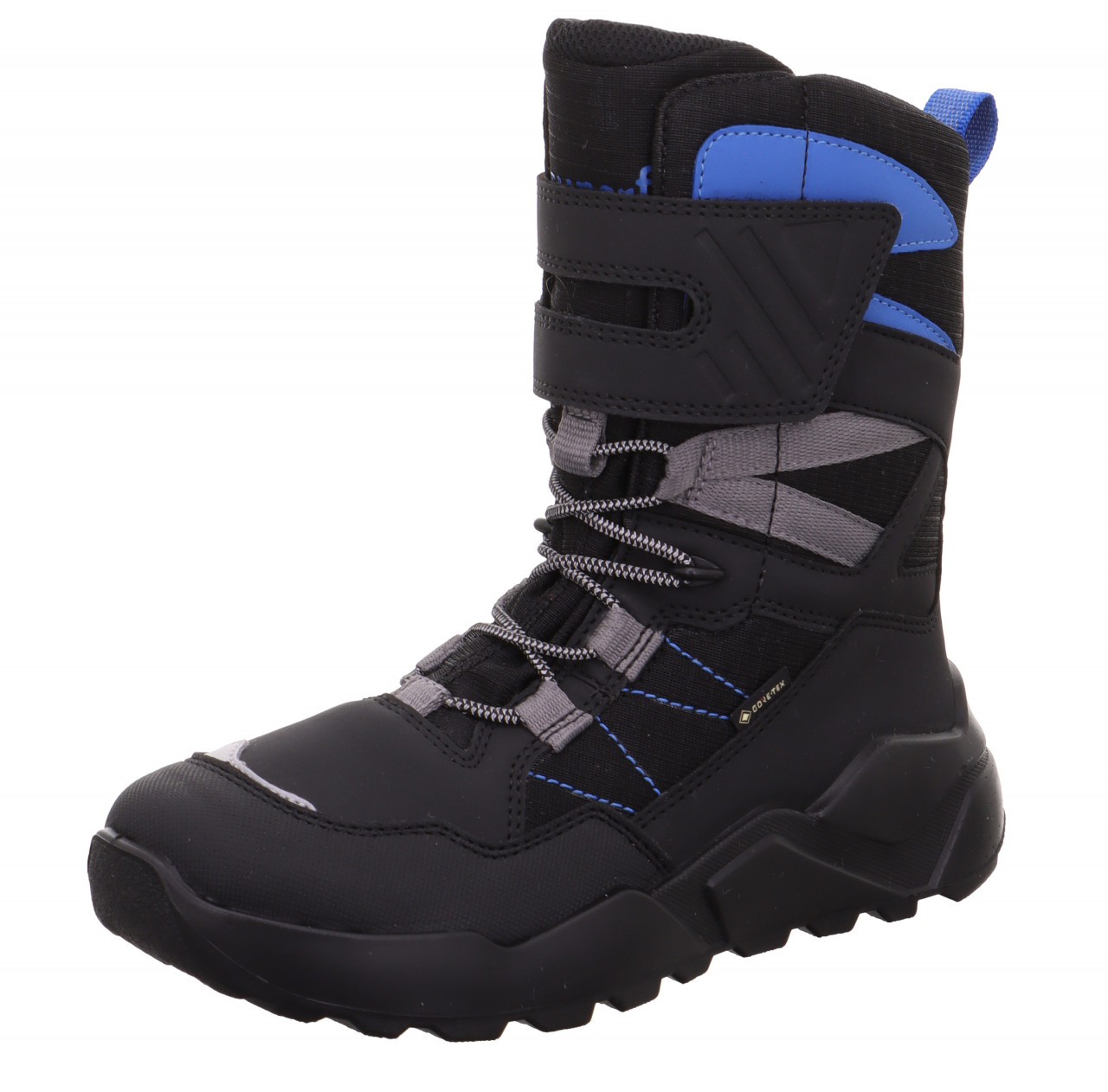 ROCKET - Schwarz/Blau Stiefel mit Klettverschluss
