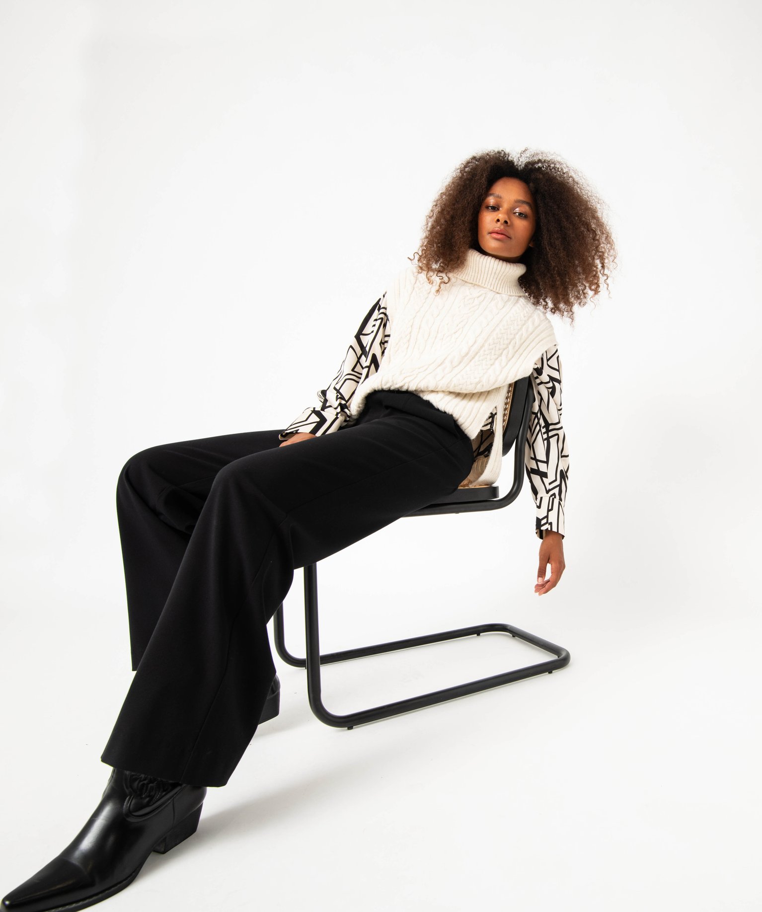 Pantalon large et souple femme noir | GEMO