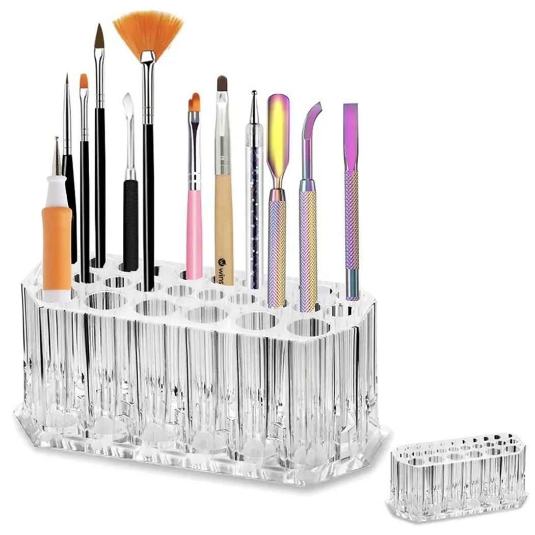 TUABUR Kosmetikkoffer 26-Loch-Aufbewahrungsröhre für Make-up-Pinsel, Aufbewahrungsbox