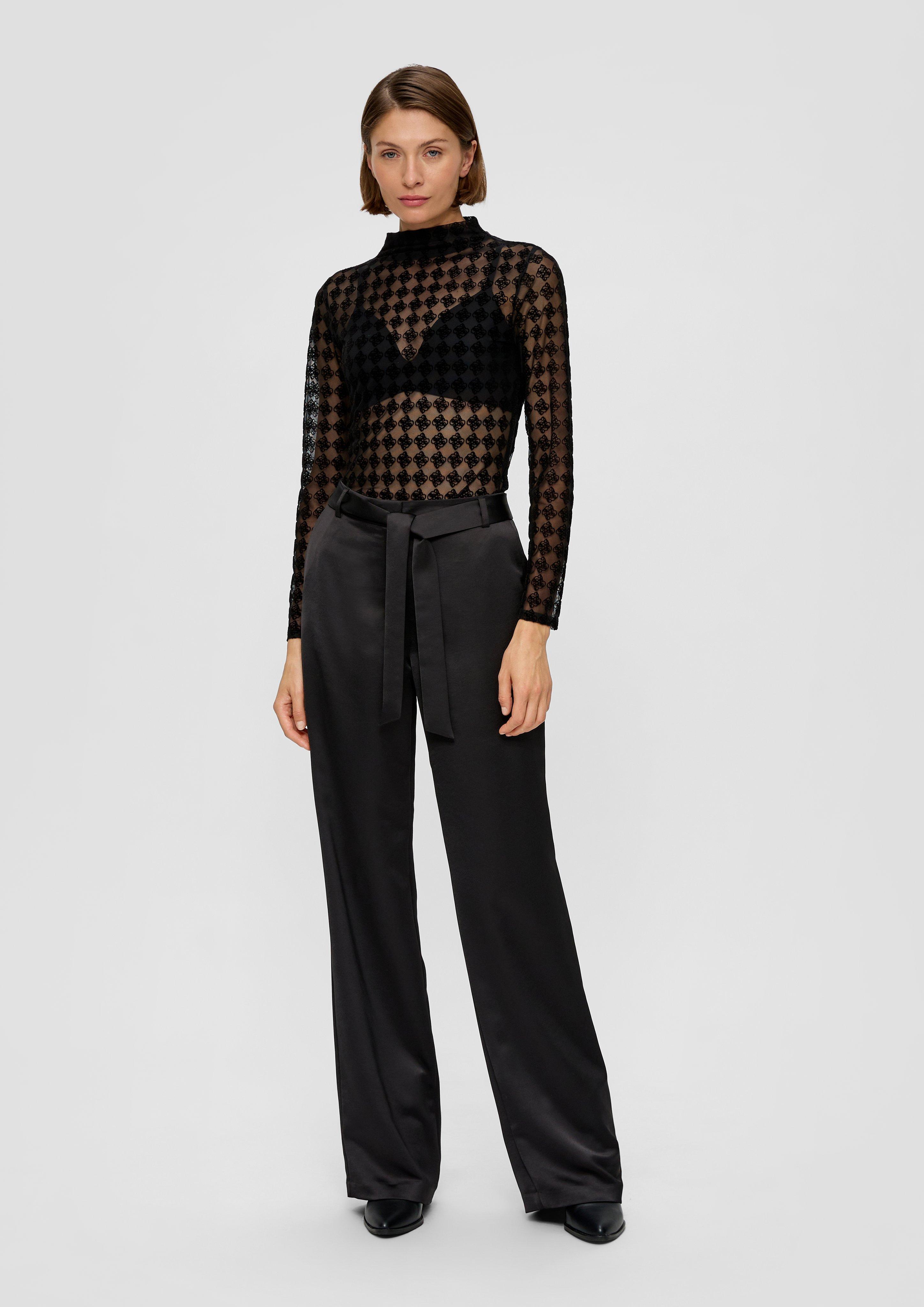Fließende Satinhose mit Wide Leg  2138159-9999