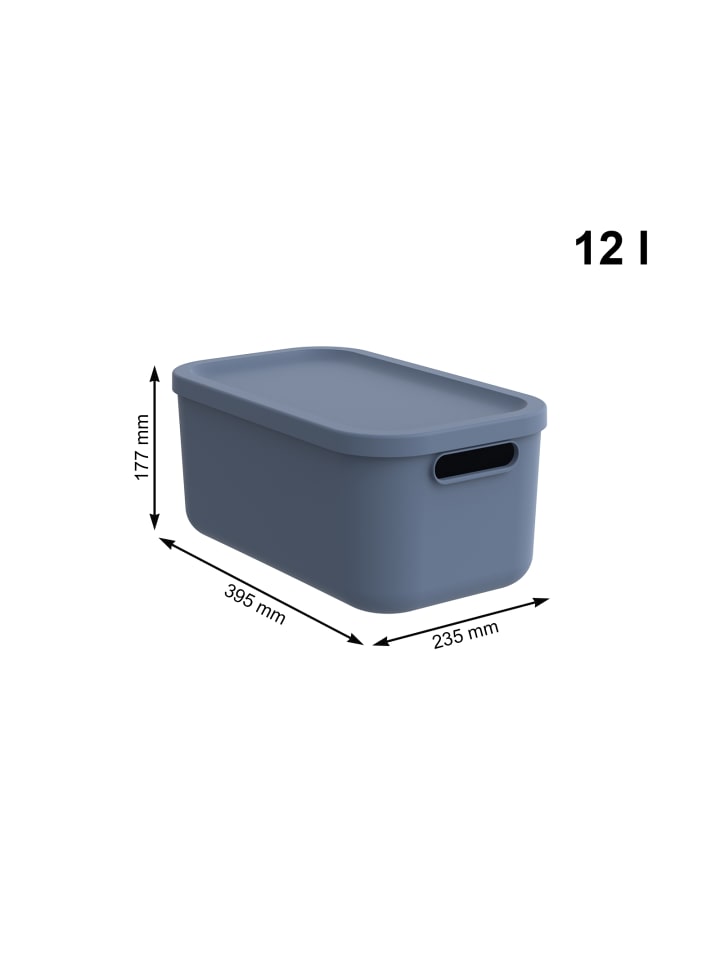 Rotho Albula Light Kiste 12l mit Deckel in Horizontblau günstig kaufen onesize
